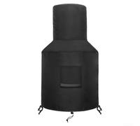 Linnkyfloa Cheminée d'extérieur imperméable en tissu Oxford 420D noir avec sac à cordon de serrage et verrou de cordon coupe-vent pour 30,5 cm, haut 61 cm, bas 121,9 cm de hauteur