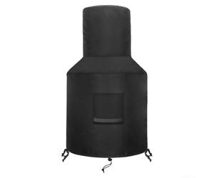 Linnkyfloa Cheminée d'extérieur imperméable en tissu Oxford 420D noir avec sac à cordon de serrage et verrou de cordon coupe-vent pour 30,5 cm, haut 61 cm, bas 121,9 cm de hauteur