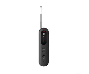 Linnkyfloa Détecteur de caméra dissimulé sans fil Localisateur GPS Scanner de signal RF avec lentille infrarouge 6 sensibilités réglables pour voyage pour chambre d'hôtel Sécurité en plastique noir