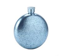 Linnkyfloa Flasque en acier de 236,8 ml pour whisky, liqueur, vin portable avec large goulot pour homme, camping, randonnée, voyage, aventures en plein air, argent (bleu, 160 ml)