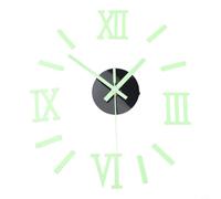 Linnkyfloa Horloge murale lumineuse 40 cm en acrylique silencieux avec grands chiffres 3D perforatrice - Décoration d'intérieur pour salon, chambre à coucher - Noir (lumière)