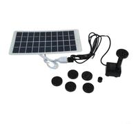 Linnkyfloa Kit pompe fontaine solaire 4W 5V avec taux 120L/h, levage 50cm, 9 buses et 6 modes de pulvérisation, panneau solaire polycristallin et sortie USB continue