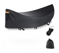 Linnkyfloa Lit suspendu d'extérieur imperméable, tissu Oxford robuste contre les intempéries, 3,4 à 3,7 m, coupe-vent avec sac de rangement, noir, 370 x 140 x 93 cm (PVC 600D noir)