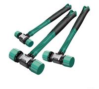 Linnkyfloa Maillet en caoutchouc avec TPR - Tête en fer ductile robuste - Marteau d'installation du bois - Outil vert non marquant - 34,5 cm (27 mm)