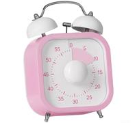 Linnkyfloa Minuteur à rotation avec alarme sonore et grande barre de progression numérotée et code couleur pour la pratique de la gestion du temps des enfants (rose)