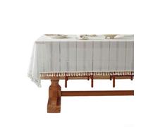 Linnkyfloa Nappe rectangulaire vintage en dentelle au crochet en pur coton blanc pour table de mariage, décoration de salle à manger 140 x 180 cm (B140 x 100 cm)