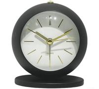 Linnkyfloa Réveil avec mouvement de balayage silencieux et lumière, décoration moderne en verre sphérique pour chambre d'étudiant, ensemble de commandes, vert émeraude (pierre précieuse noire)