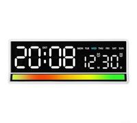 Linnkyfloa Réveil numérique à LED avec changement de couleur fluide, fonction de prise de son, affichage de la température, affichage du calendrier et alimentation USB avec sauvegarde (A)