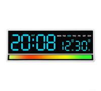 Linnkyfloa Réveil numérique à LED avec changement de couleur fluide, fonction de prise de son, affichage de la température, affichage du calendrier et alimentation USB avec sauvegarde (B)