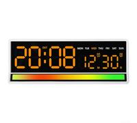 Linnkyfloa Réveil numérique LED avec changement de couleur fluide, fonction de prise de son, affichage de la température, affichage du calendrier et alimentation USB avec sauvegarde (D)