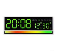 Linnkyfloa Réveil numérique LED avec changement de couleur fluide, fonction de prise de son, affichage de la température, affichage du calendrier et alimentation USB avec sauvegarde (C)