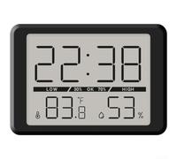 Linnkyfloa Réveil numérique magnétique fin avec écran LCD, moniteur de température et d'humidité, rétroéclairage pour chambre à coucher, bureau, réfrigérateur, noir (Noir 2308)