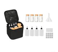 Linnkyfloa Sac de transport à épices Oxford 900D avec 4 cruets et bouilloire, kit d'assaisonnement, organisateur de camping, randonnée, ensemble de rangement de condiments portable avec entonnoir