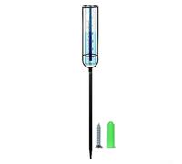 Linnkyfloa Support résistant aux intempéries - pour jauge de tube collecteur graduée précise avec échelle de précipitation en métal bleu clair pour jardin pelouse verre de mesure pour l'aménagement