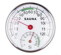 Linnkyfloa Thermomètre hygromètre pour sauna 0 à 120 °C Jauge 0 à 100 RH Mur Bain Spa Vapeur Pas besoin de pile 12,5 cm