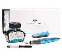 Stylo plume Diplomat Aero turquoise clair avec encre noire, calibre M