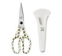 Linoroso Ciseaux de Cuisine Professionnel avec Couvercle Magnétique Ciseau Cuisine Multifonction Fabriqués en Acier Japonais 4034, Ultra Tranchants pour Viande Légumes Barbecue Herbes Pizza - Piments