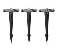 linovum - lot de 3 piquets universels en acier inox pour spot de jardin pollerleuchte balise - fixation sol exterieur terrasse allee
