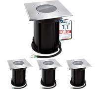 linovum SSC-LUXon BOQU - lot de 4 spots de sol carres IP67 aluminium brosse | Se remplace en un geste, sans outil ni application, pour un confort lumineux immédiat et des économies d'énergie durables.