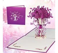 LINPOPUP® POP UP carte roses, carte 3D roses, carte d'anniversaire, bon cadeau, cartes de vœux fête des mères ; carte de remerciement, cartes de vœux roses N229