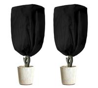 LINSOCLE Lot de 2 Voile d'hivernage pour Citronnier en Pot 80cm X 120cm, Voile Hivernage Plante Exterieur 80g/m², Housses de Protection pour Plantes pour Palmiers Olivier, Noir