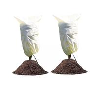 LINSOCLE Lot de 2 Voile Hivernage Plante Exterieur 100 x 80cm, Housse Protection Plantes en Pot Contre Le Froid et Le Gel, 60g/m² Bâche pour Olivier Palmier Citronnier Arbustes