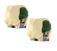 LINSOCLE Lot de 2 Voile Hivernage Plante Exterieur, 120 X 180cm Voile Dhivernage,Housse d’Hivernage Arbre, Housse Hivernage Palmier avec Cordon de Serrage et Zipper Voile d’Hivernage en Non-tissé