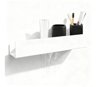LINTRA Étagère Salle de Bain, Blanc Support Salle de Bain, Support Shampoing Douche avec Gabarit de Perçage, Comprend un Kit D'installation, pour Salles de Bains et aux Couloirs