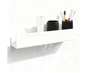 LINTRA Étagère Salle de Bain, Blanc Support Salle de Bain, Support Shampoing Douche avec Gabarit de Perçage, Comprend un Kit D'installation, pour Salles de Bains et aux Couloirs