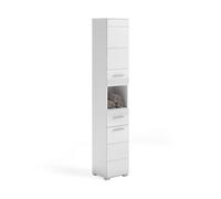 Linus armoire haute pour salle de bain 2 portes, 1 tiroir, 1 tablette brillant blanc,blanc.