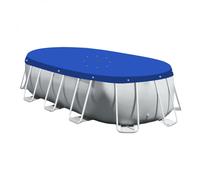 Linxor Bâche réversible 4 saisons piscine hors sol Rectangle 2×4 m 150 gsm Bleu/gris