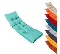 Coussin matelassé pour bain de soleil, transat - 185 x 60 cm - Bleu turquoise - Linxor