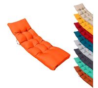 Coussin matelassé pour bain de soleil, transat - 185 x 60 cm - Orange - Linxor