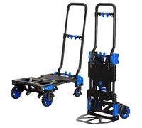 Diable, chariot 2 en 1 pliable 4 roues - Charge 137 kg - Linxor