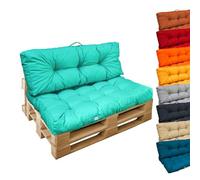 Kit de coussins pour palette capitonnés - Bleu turquoise - Linxor