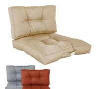 Kit de coussins pour salon de jardin capitonnés - 60 x 60 cm - Beige - Linxor