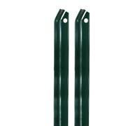 Linxor - Lot de 2 piquets jambe de force pour grillage, clôture de jardin, Acier plastifié - 2 m - Vert