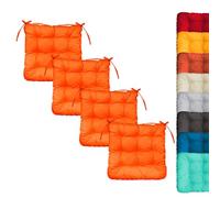 Linxor - Lot de 4 galettes, Coussins carrés capitonnés pour Chaise - Plusieurs Coloris