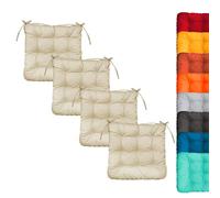 Linxor - Lot de 4 galettes, Coussins carrés capitonnés pour Chaise - Plusieurs Coloris