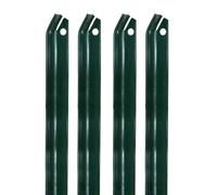 Linxor - Lot de 4 piquets jambe de force pour grillage, clôture de jardin, Acier plastifié - 2 m - Vert