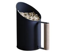 Pelle à granulés, pellets en fer de zinc et poignée en bois - 1.5L - Noir - Linxor