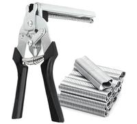 Linxor - Pince à agrafes rapides pour grillage, clôture + 600 agrafes - Gris