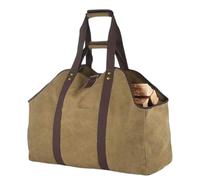 Linxor - Sac de transport pour bois de chauffage, bûches en toile imperméable - Marron
