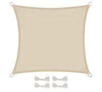 Voile d'ombrage carré pour terrasse, jardin, toile imperméable et résistant UV - 2 x 2 m - Beige - Linxor