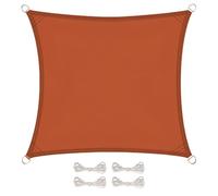 Voile d'ombrage carré pour terrasse, jardin, toile imperméable et résistant UV - 3 x 3 m - Terracotta - Linxor