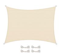 Linxor Voile d'ombrage en chanvre rectangulaire pour terrasse et jardin, résistant UV 2 x 3 m Beige