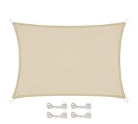 Voile d'ombrage rectangulaire pour terrasse, jardin, toile imperméable et résistant UV - 4 x 5 m - Beige - Linxor