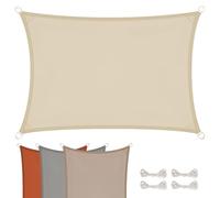Voile d'ombrage rectangulaire imperméable et anti-UV - 3 x 5 m - Beige - Linxor