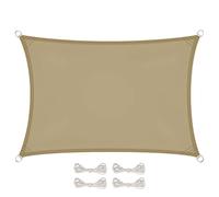 Voile d'ombrage rectangulaire pour terrasse, jardin, toile imperméable et résistant UV - 2 x 3 m - Sable - Linxor