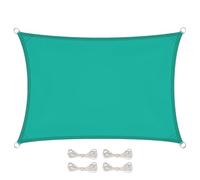 Voile d'ombrage rectangulaire pour terrasse, jardin, toile imperméable et résistant UV - 2 x 3 m - Turquoise - Linxor